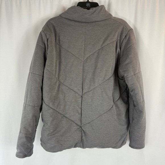 Three Dots Gray Quilted Step Hem Knit Full Zip Jacket Large - Picture 8 of 11